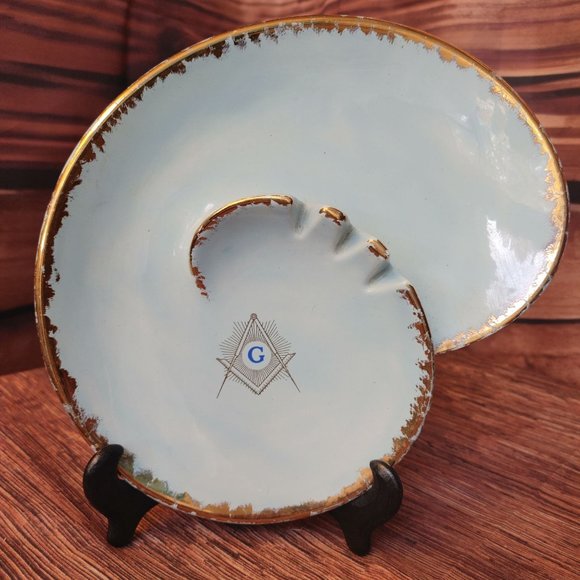 Marie Devlin Other - Vintage Studio Pottery | Marie Devlin Gold Leaf Rim Seashell Shaped Ashtray